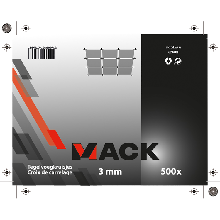 Mack 1004609 - tegelvoegkruisjes 3mm 500st | 10 stuks