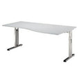 Bach desk ergonomic lightgrey height adjustable c-leg 1800x1000x680-760mm hammere