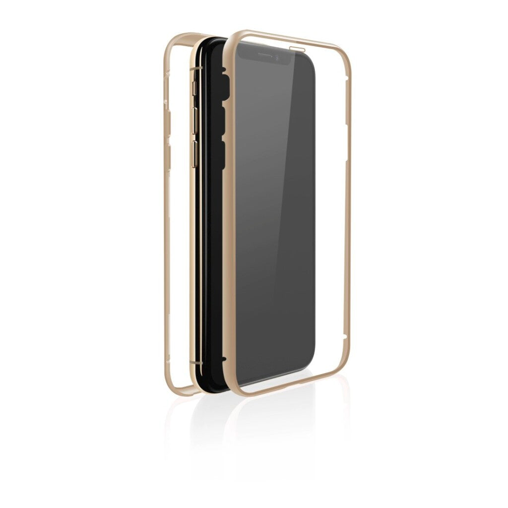 Weiße Diamanten bedecken das 360°-Glas des goldenen iPhone 11.