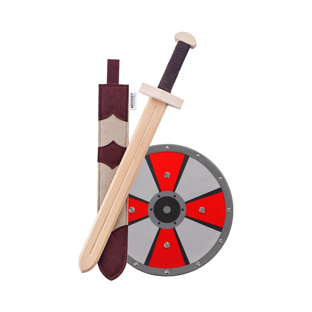 Woodsy houten set zwaard met schild. 4+