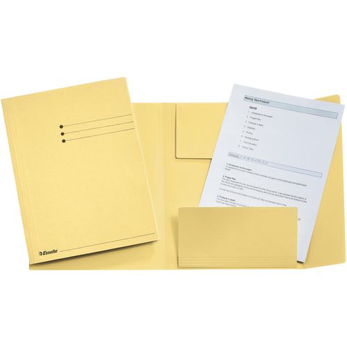 Esselte mappen 3 flappen a4 240x318mm geel