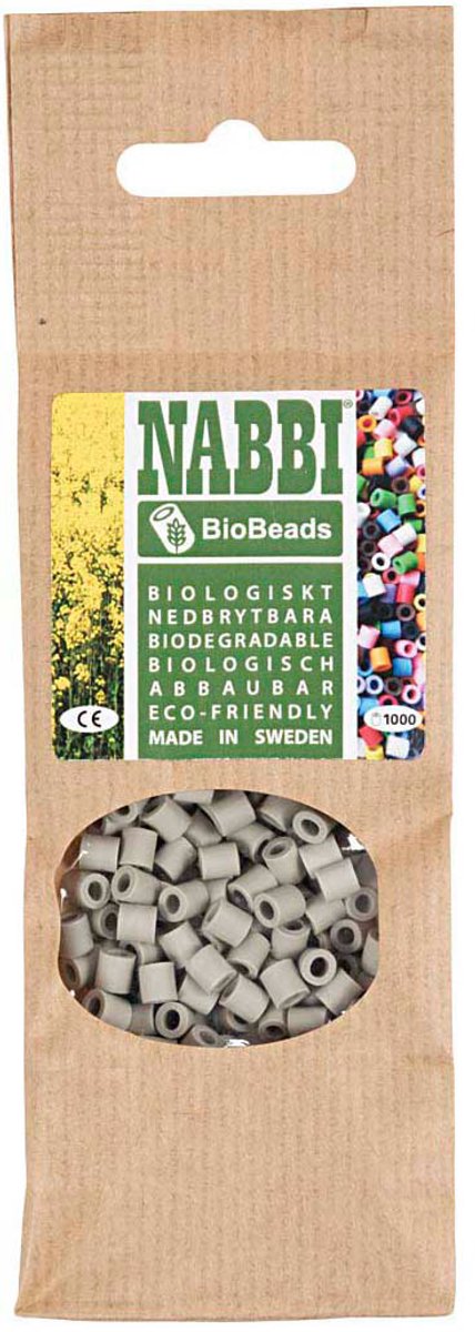 Creativ Company Nabbi Biobeads 5x5mm grau - 1000 Stück.