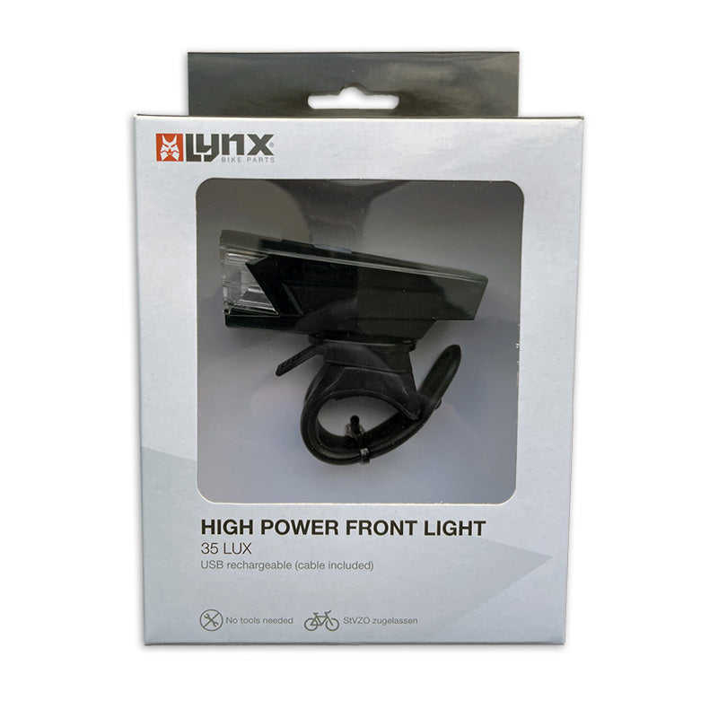 Stirnlampe mit USB-Anschluss, hohe Leistung, 35 Lux