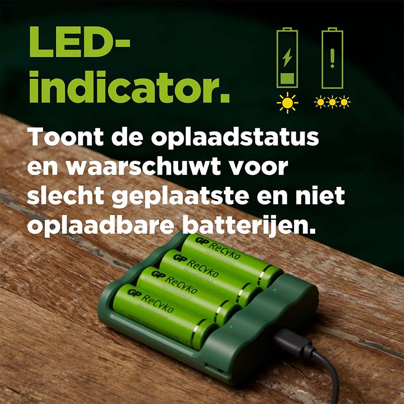 USB-Akkuladegerät + 4 x AA-Batterien 2100 mAh NiMH