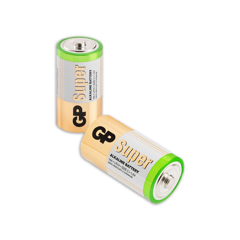 Super-Alkaline-Batterien der Größe C, 2er-Pack