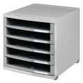 Ladenkast han 1505 0 300x382x307mm lichtgrijs 5 open lades van 50mm