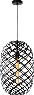 Lucide wolfram - hanglamp - ø 32 cm - 1xe27 - zwart