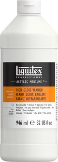Liquitex 126632 professional hoogglans vernis 946 ml – acrylvernis high gloss | uv-bescherming | vergeelt niet | voor acrylverf - high gloss vernis