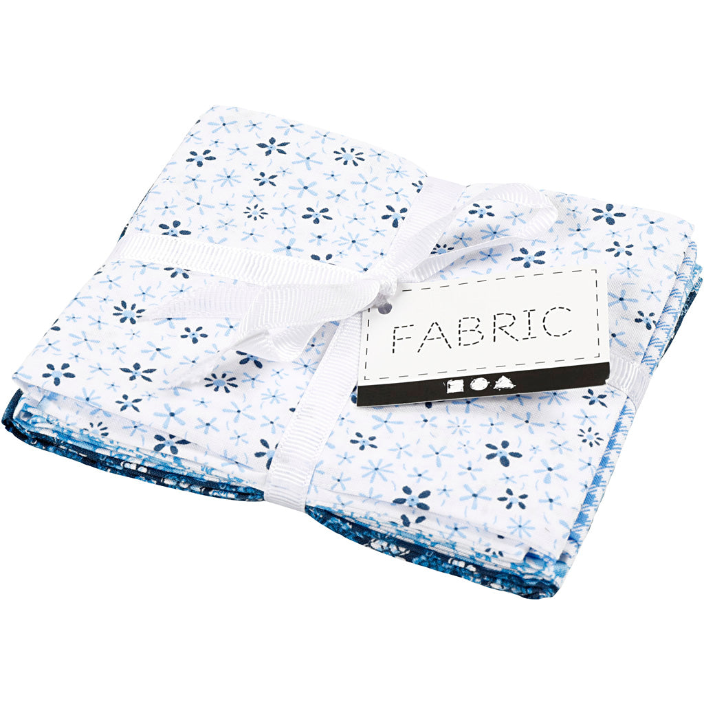 Creativ Company Patchwork-Stoff blau 45x55cm, 4 Stück.