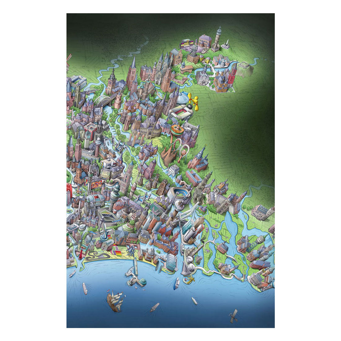 Beinpuzzle Niederlande auf den Punkt, 1000 Stück.