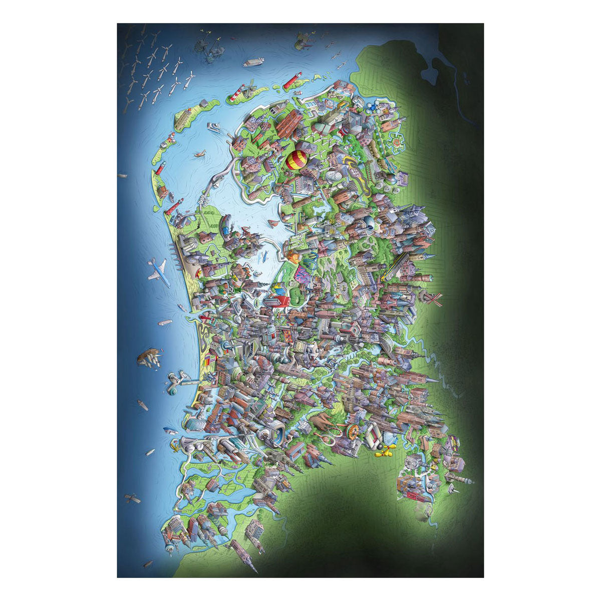Beinpuzzle Niederlande auf den Punkt, 1000 Stück.
