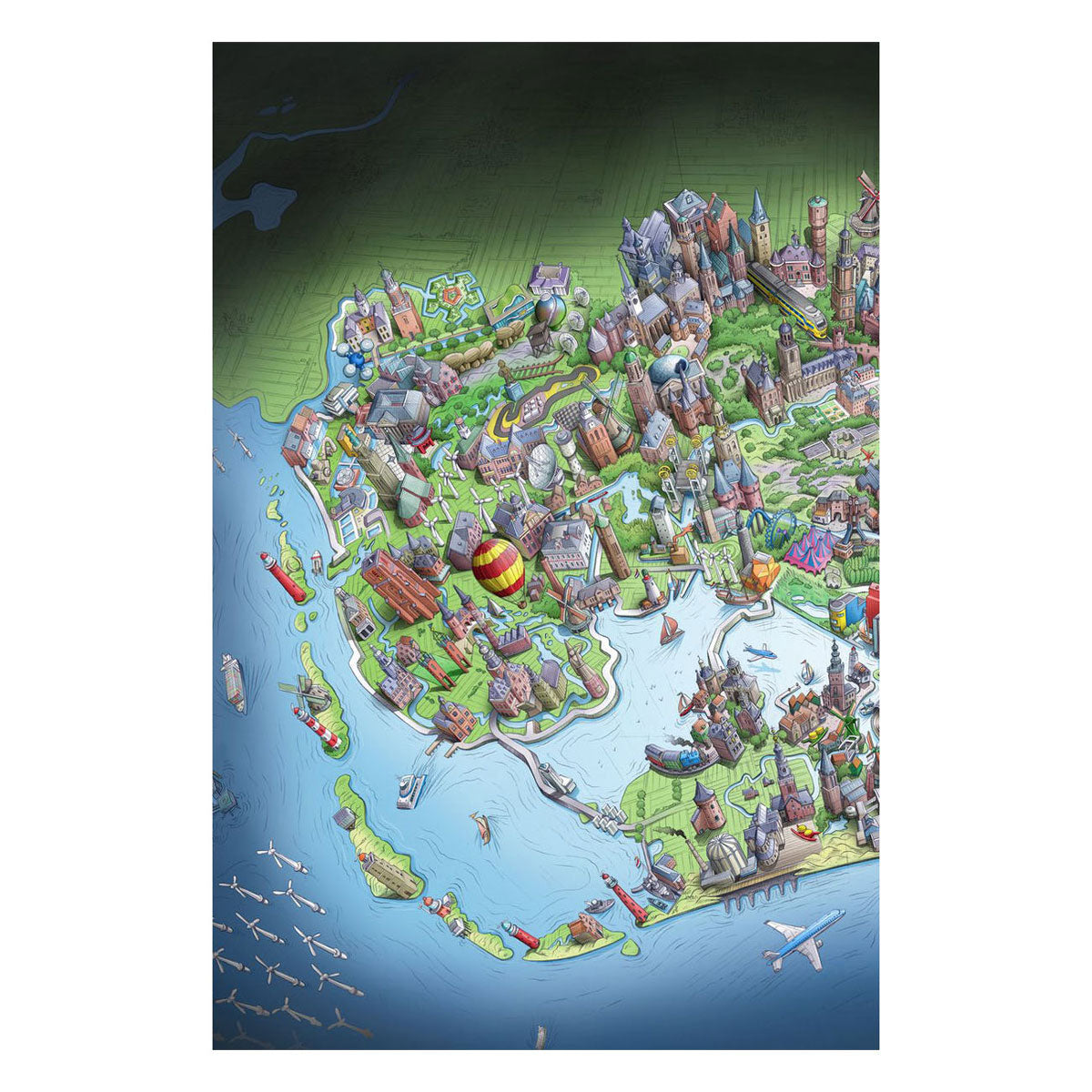 Beinpuzzle Niederlande auf den Punkt, 1000 Stück.
