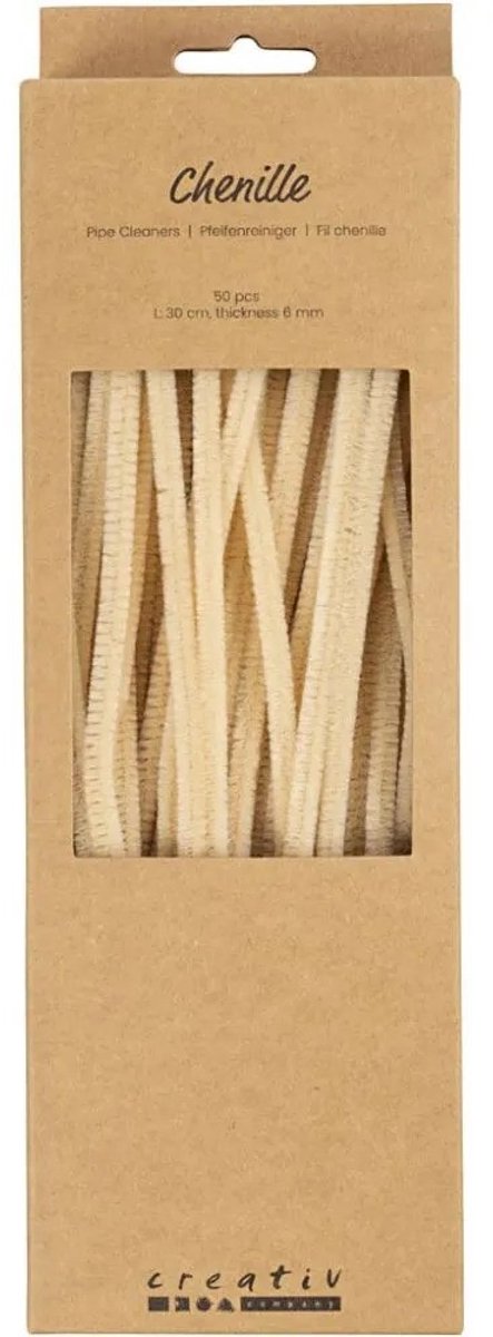 Creativ company chenille 6mm x 30cm beige - 50st.