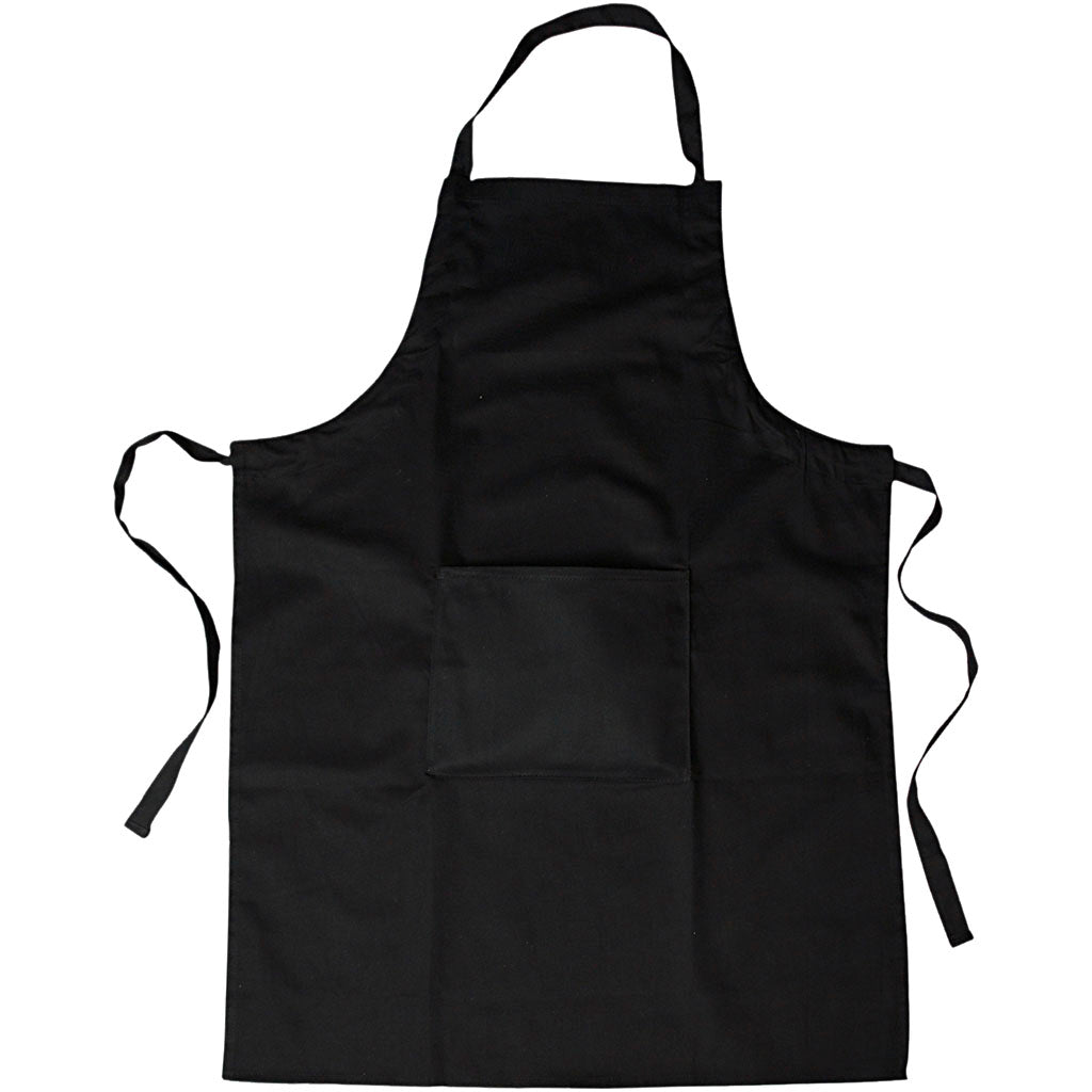 Schwarze Baumwollschürze von Creativ Company mit Fach, 89 x 66 cm