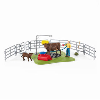 Schleich farm world - koe wasstation speelfiguur (42529)