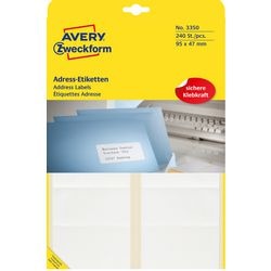 Avery etiketten zweckform adres 95 x 47 mm papier wit 240 stuks