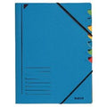 Sorteermap leitz 320g m2 24,5 x 32cm blauw hoekelastiek 7-delig week