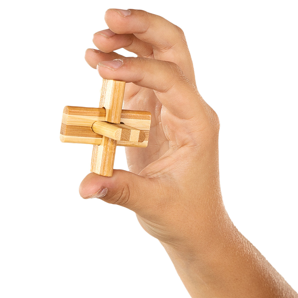 Eureka 3D Bambus-Gehirnpuzzle Doppelkreuz **