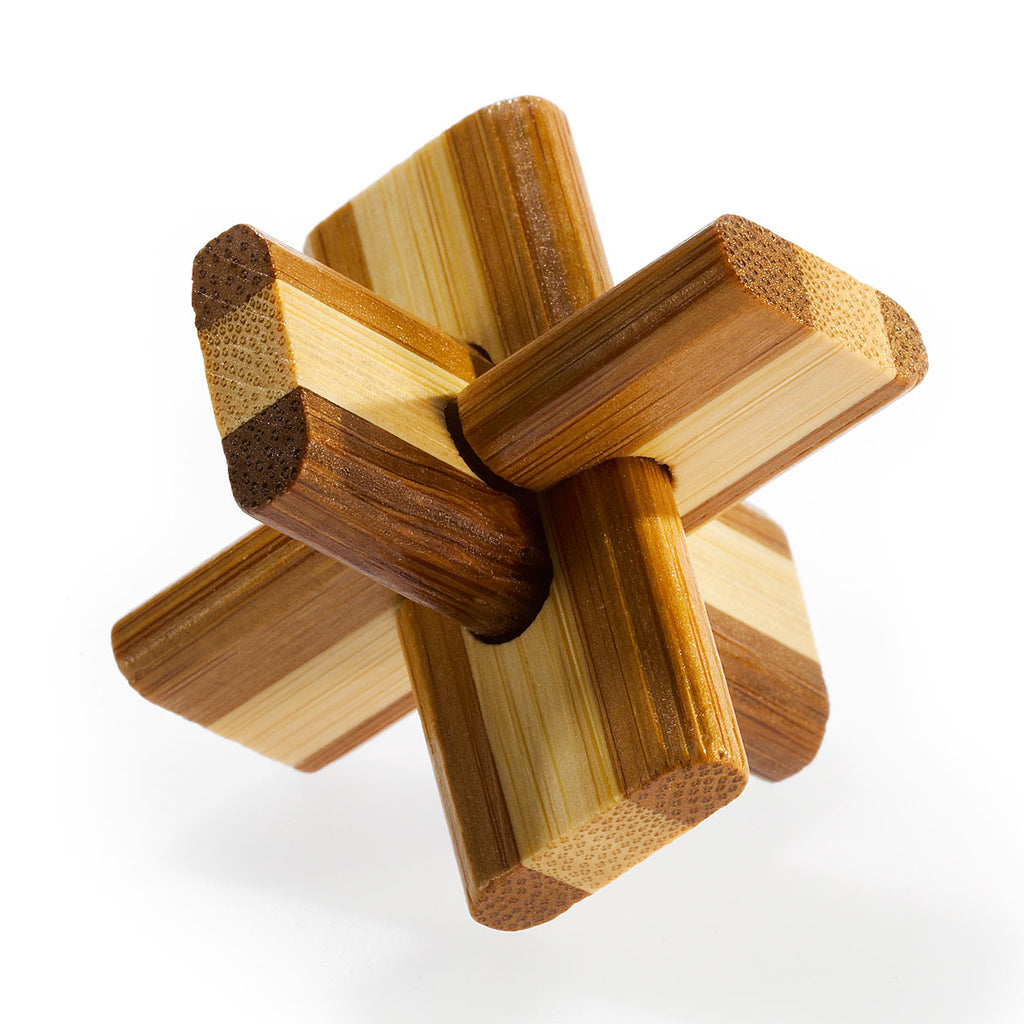 Eureka 3D Bambus-Gehirnpuzzle Doppelkreuz **