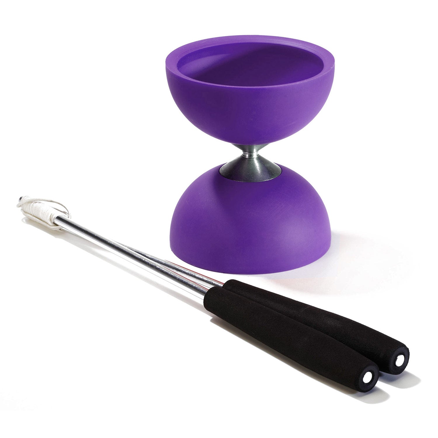 Eureka Rubber Diabolo mit Aluminiumstäben – lila