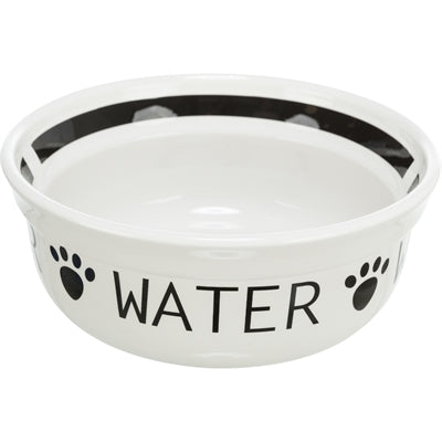 Trixie Hunde-Wassernapf aus Keramik, weiß/schwarz