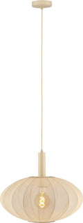 Lucide corina - hanglamp - ø 50 cm - 1xe27 - beige - japandi