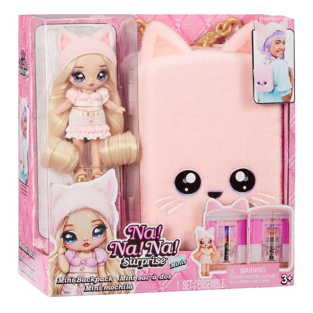 MGA Entertainment Na! n / A! n / A! Überraschungsspielset mit Mini-Rucksack – Pariser Kätzchen