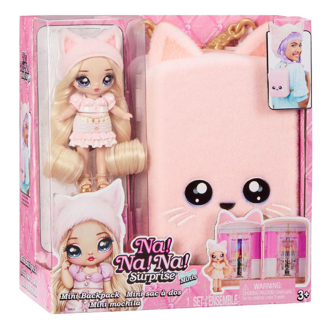 MGA Entertainment Na! n / A! n / A! Überraschungsspielset mit Mini-Rucksack – Pariser Kätzchen