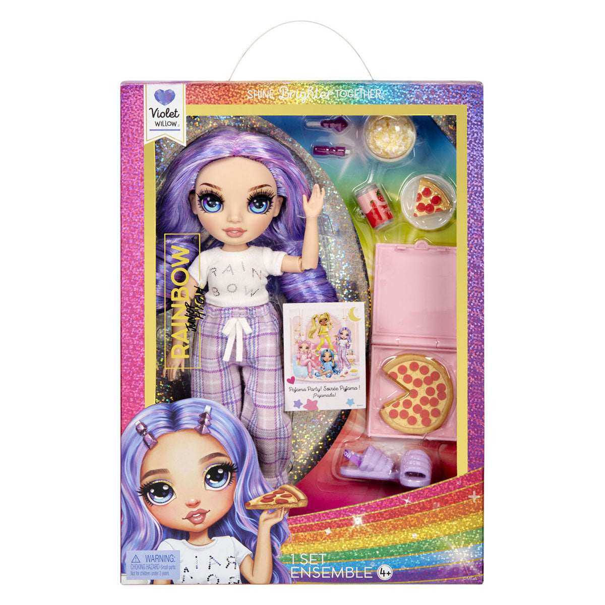 MGA Entertainment Rainbow High Junior High Pyjama-Party Modepuppe VIO