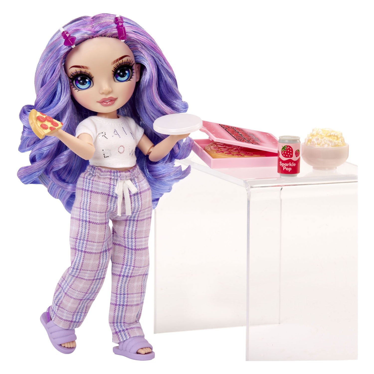 MGA Entertainment Rainbow High Junior High Pyjama-Party Modepuppe VIO