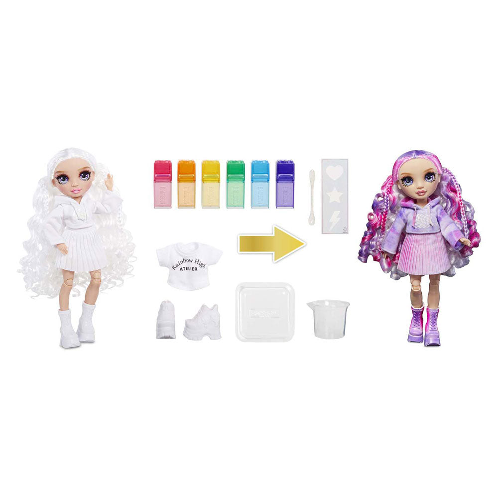 Rainbow h. watercolor create theme dolls purple eyes