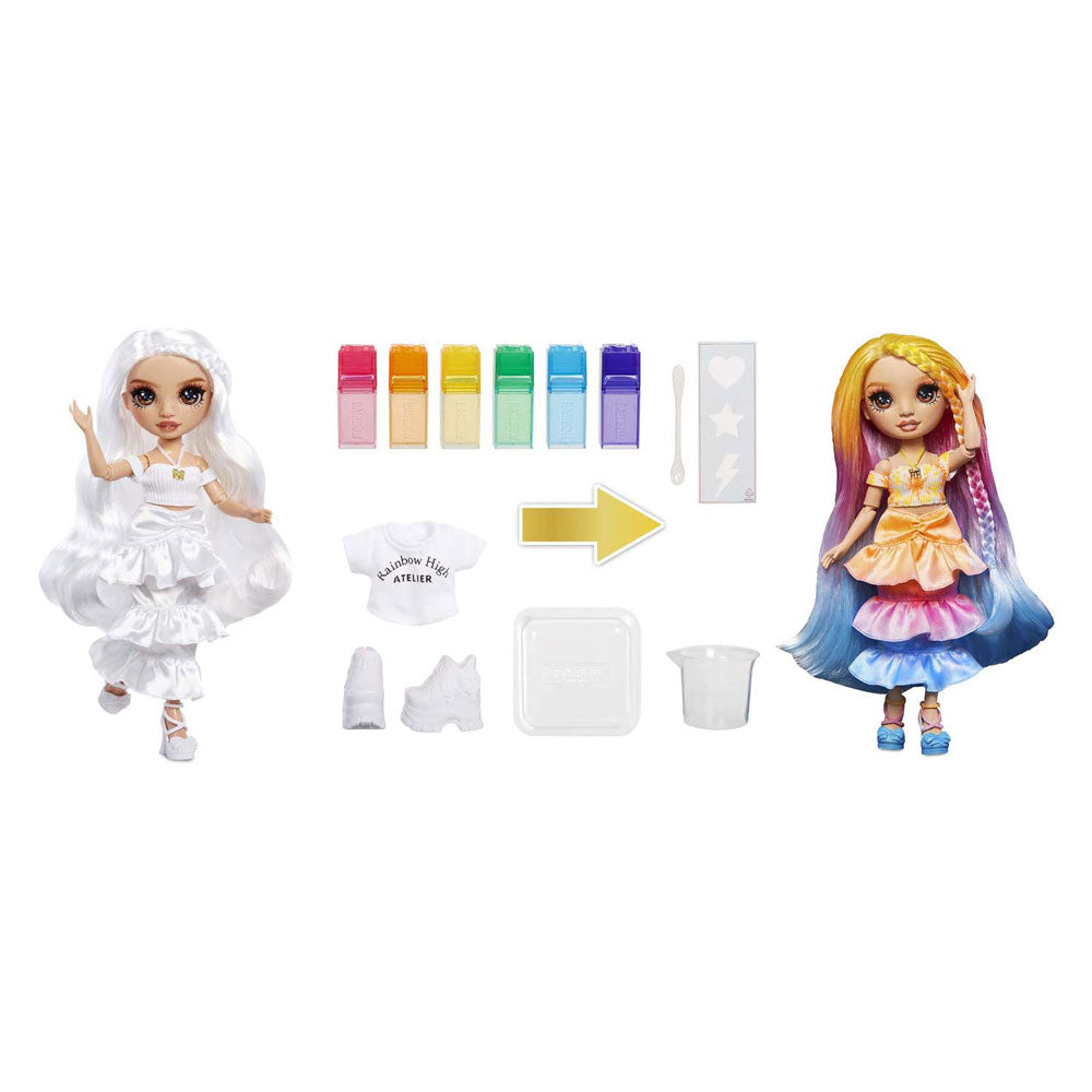 MGA Entertainment Rainbow High Watercolor Create-Fashion Puppe - Braune Augen