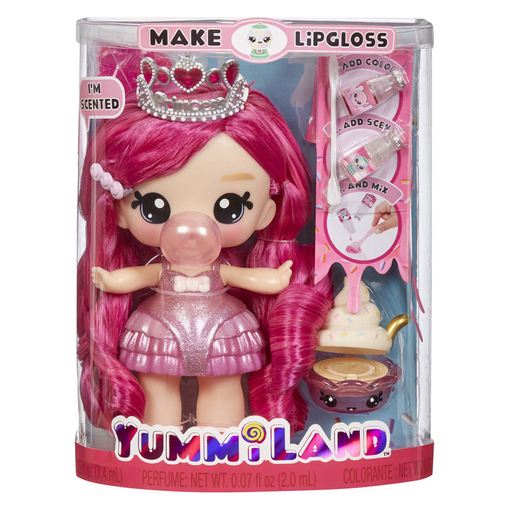 Yummiland large doll + lipgloss pet bianca bubblegum | 2 stuks