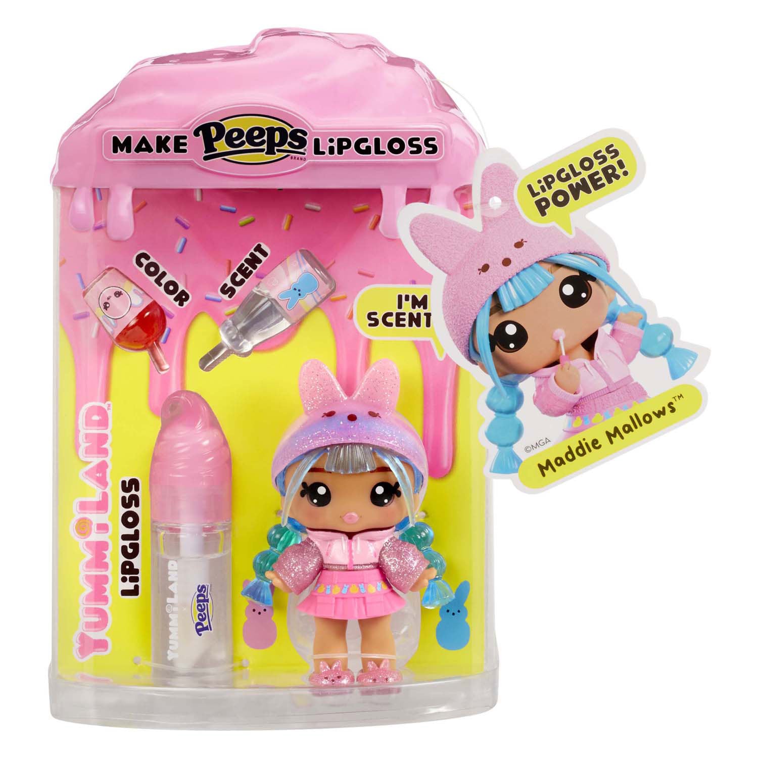 MGA Entertainment Yummiland Pop - Easter Marsha Pink Pink mit Lipgloss-Set