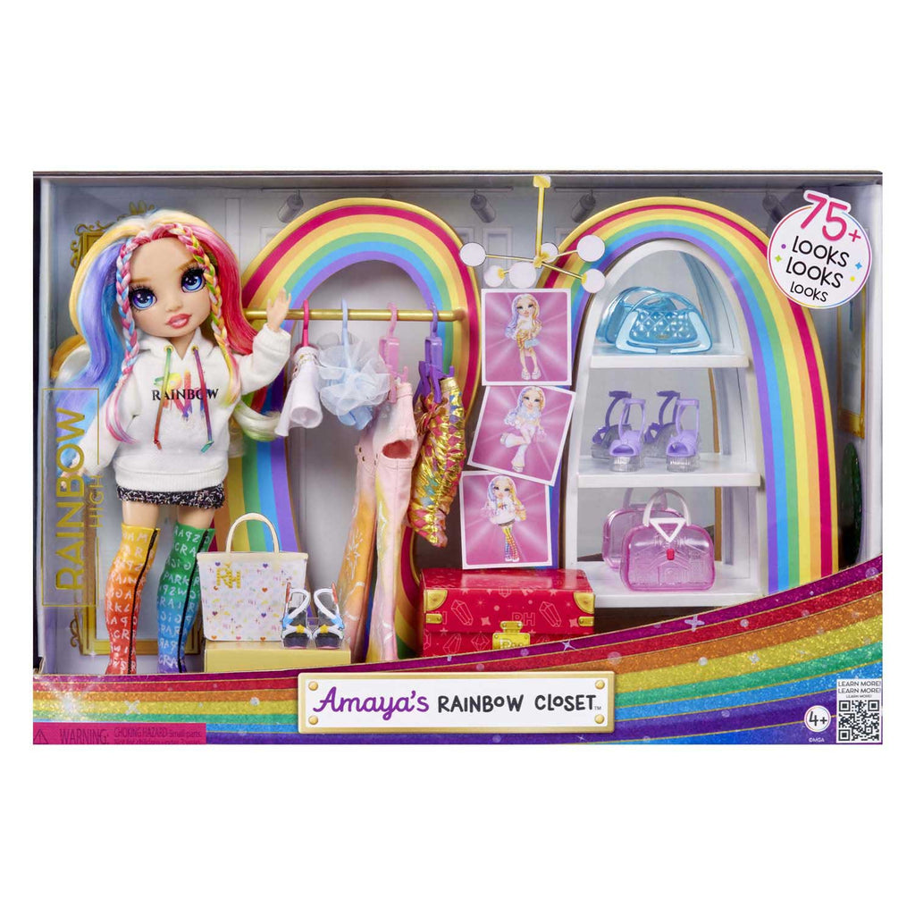 MGA Entertainment Rainbow High Amayas Regenbogen-Kleiderschrank-Spielset
