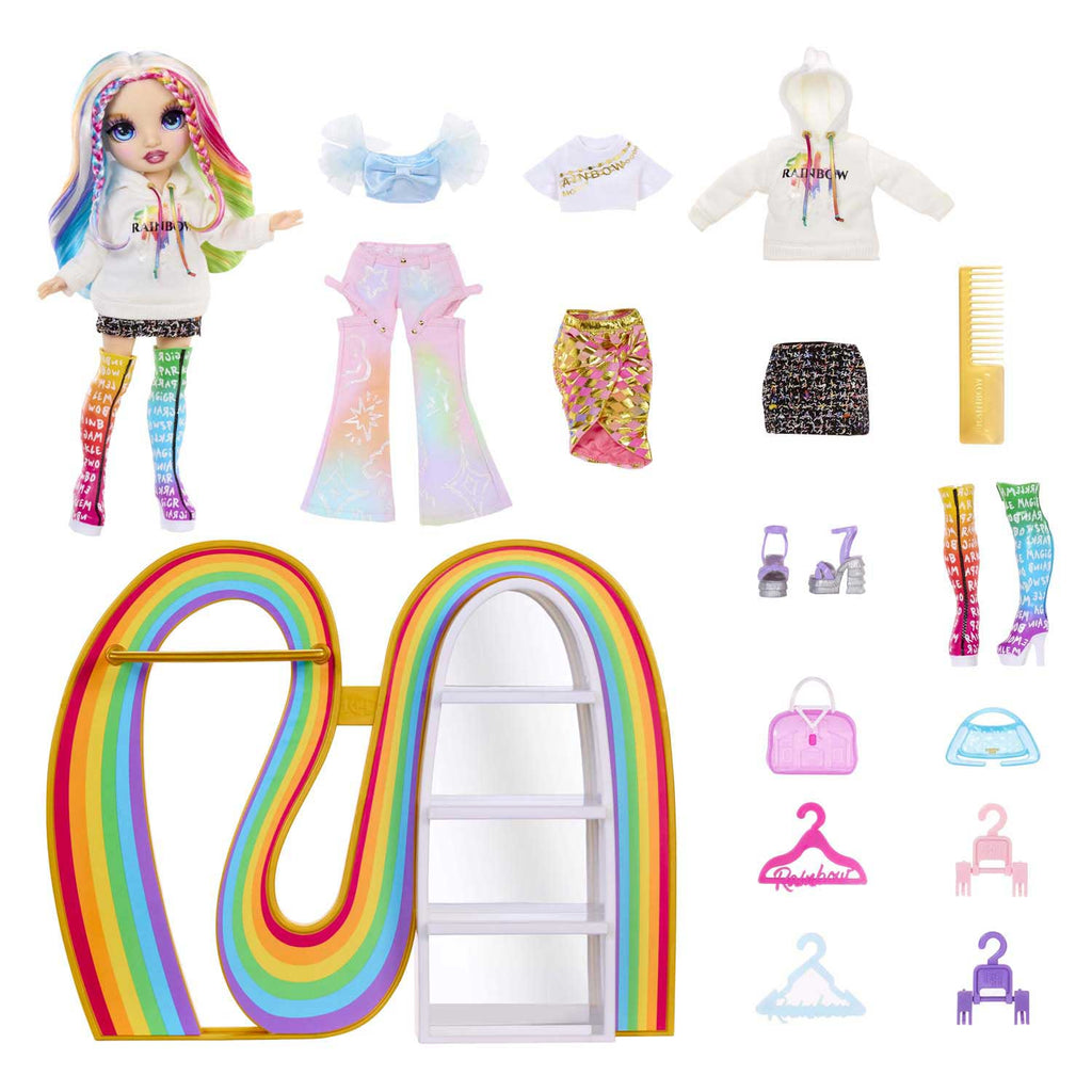 MGA Entertainment Rainbow High Amayas Regenbogen-Kleiderschrank-Spielset