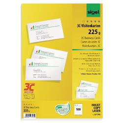 Sigel visitekaart 3c 88x55mm wit 225 gram 100 stuks