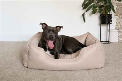 Rosenholz 40 Winks Hundebett dünner Köper beige