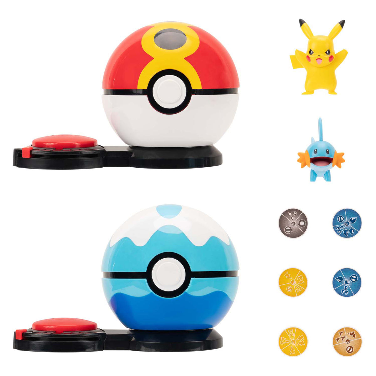 Jazwares pokemon - surprise attack spel - pikachu en mudkip