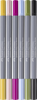 Faber-castell - duo aquarel marker - goldfaber - set 6 stuks lettering - brush 0,6mm - fc-164524