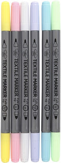 Creativ company cc textielstiften pastel 6 stuks