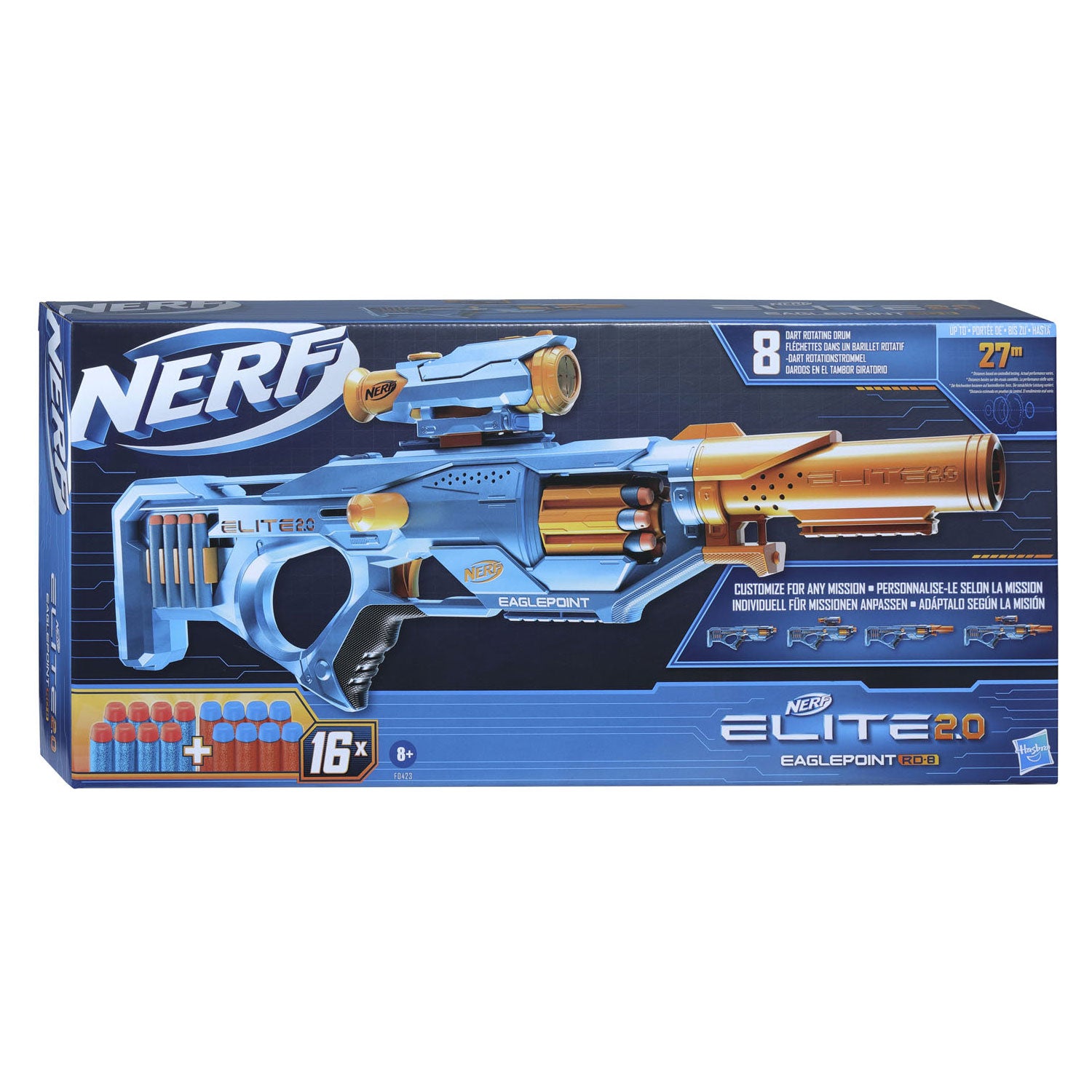 Nerf elite 2.0 eaglepoint rd8 blaster + 16 darts