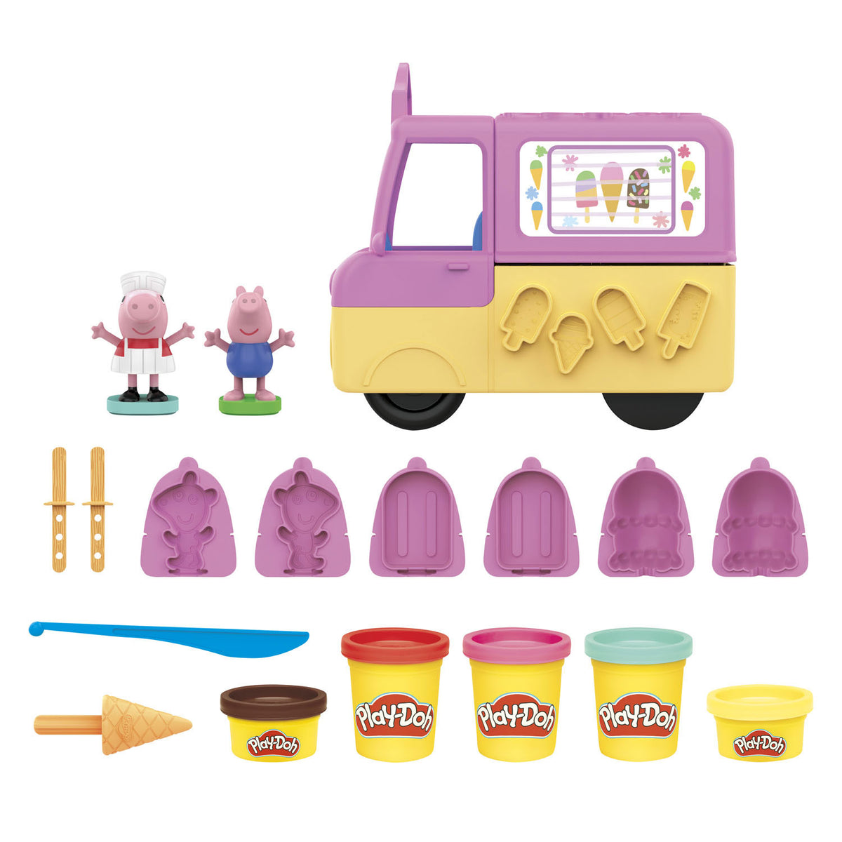 Play-doh peppas ijsjes speelset - boetseerklei - inclusief 5 potjes