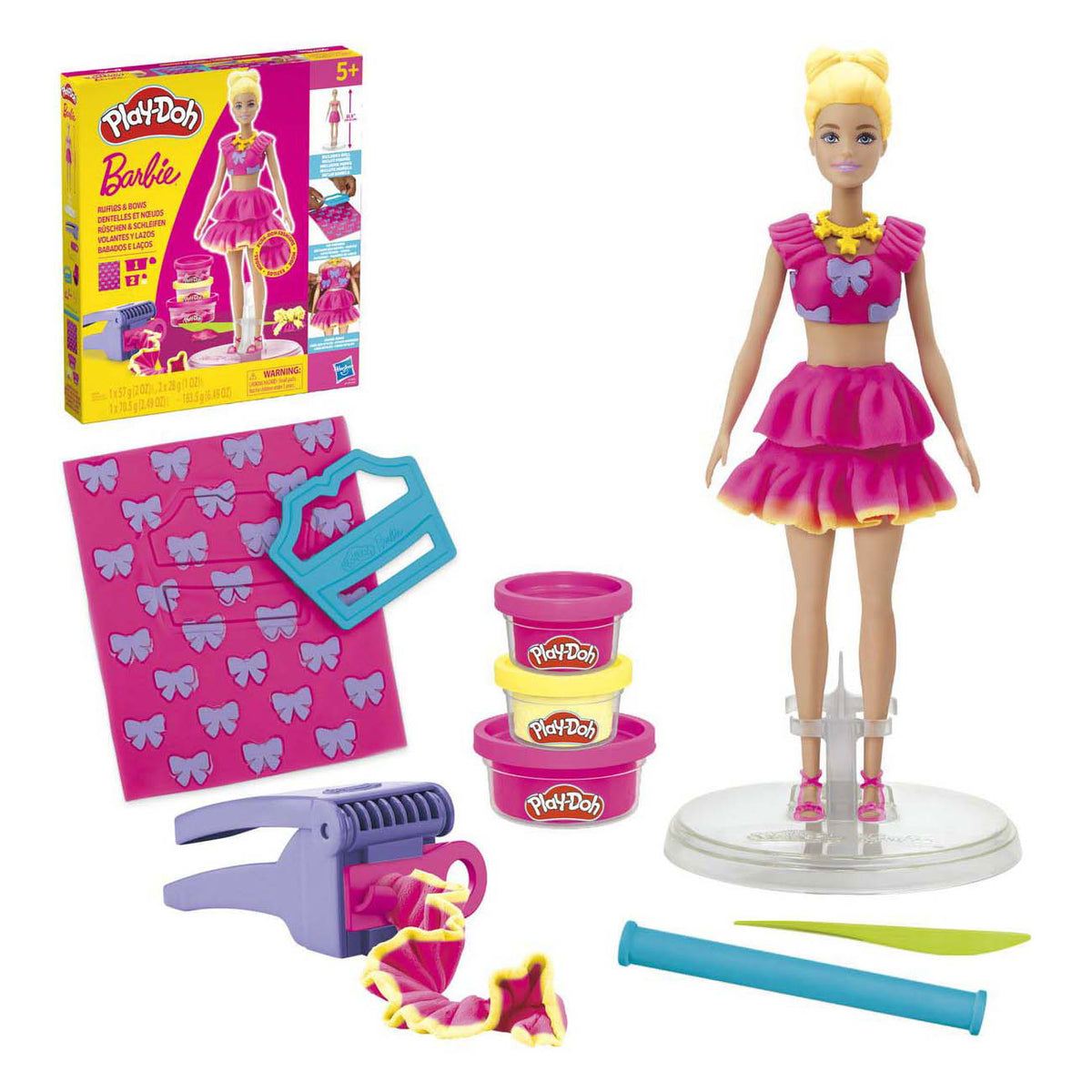 Play-Doh Barbie Rüschen und Schleifen - 3 Tontöpfe