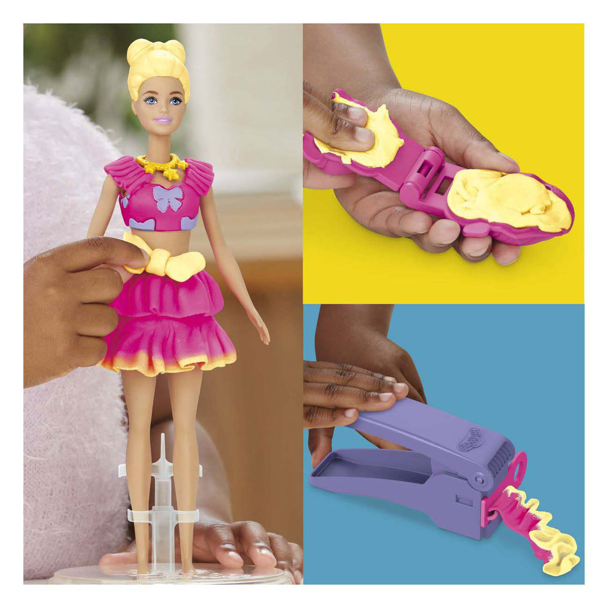 Play-Doh Barbie Rüschen und Schleifen - 3 Tontöpfe