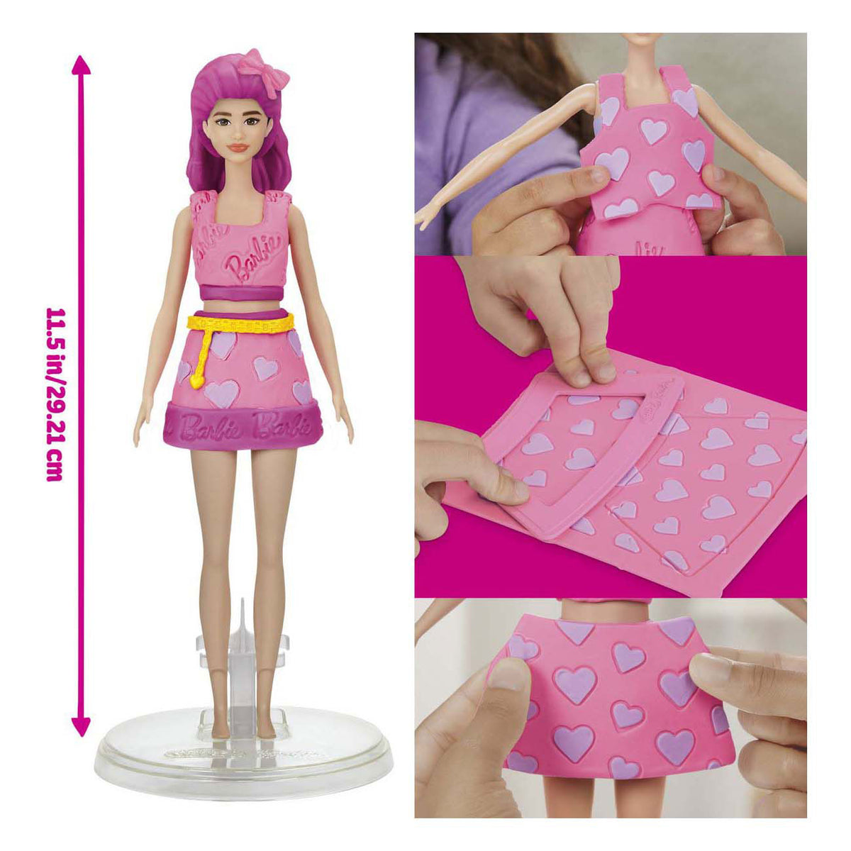 Play-Doh Barbie Herzen und Haare - 2 Tontöpfe