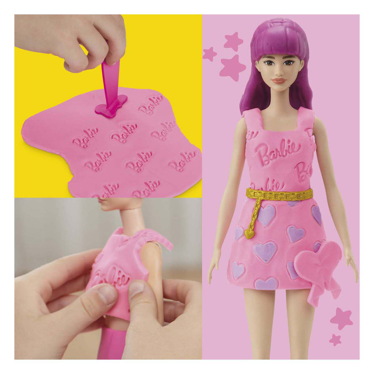 Play-Doh Barbie Herzen und Haare - 2 Tontöpfe