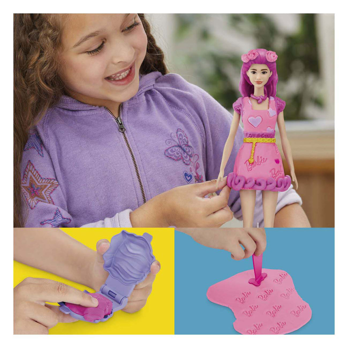 Play-Doh Barbie Herzen und Haare - 2 Tontöpfe