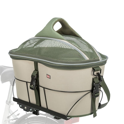 Trixie fietsmand voor bagagedrager polyester olijfgroen beige