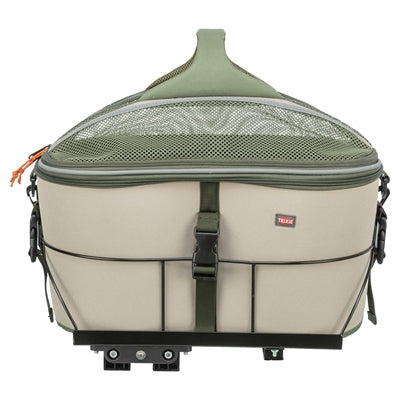 Trixie fietsmand voor bagagedrager polyester olijfgroen beige